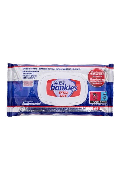 Hankies Pachet 63 servetele umede Wet Extra Safe, antibacteriene