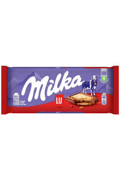 Milka Ciocolata cu lapte alpin si biscuiti Lu 87 g