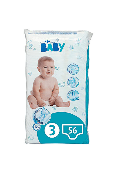 Carrefour Baby Scutece Carrefour Baby Marimea 3, 3-9kg, 56 buc