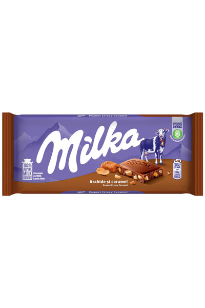 Milka Ciocolata cu alune si caramel crocant 90 g