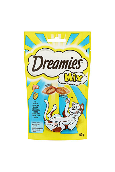 Dreamies Hrana uscata pentru pisici cu somon savuros si branza delicioasa 60g