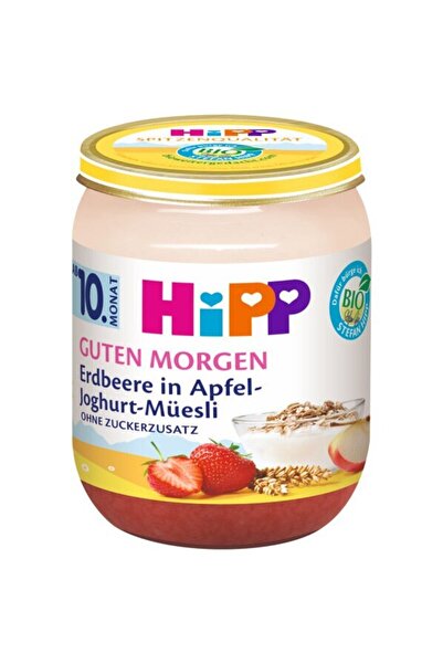 Hipp Piure Buna Dimineata cu mere, capsuni, iaurt si musli, de la 10 luni, 160 g