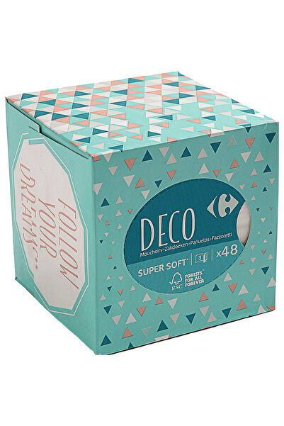 Carrefour Pachet 48 servetele albe Carrefour, 3 straturi