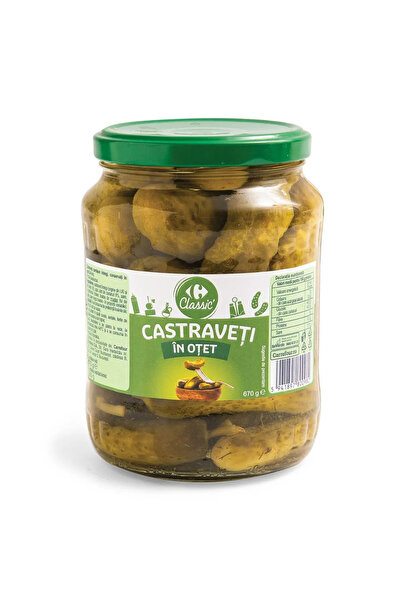 Crf Clasic Cucumbers In Vinegar 3-6 Cm Carrefour Classic 670 g