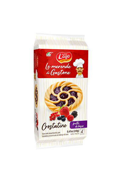 LAGO Mini tarte cu gem de fructe de padure, 240g