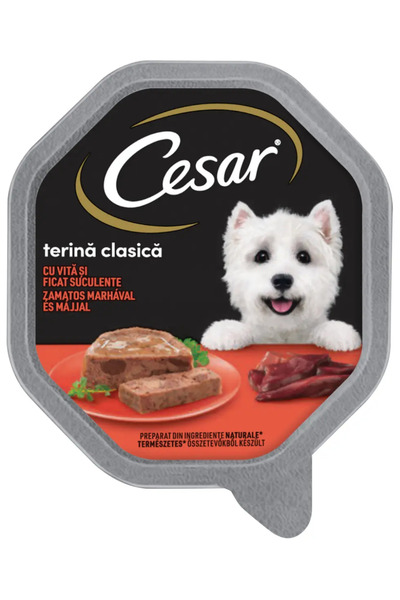 CESAR Hrana umeda pentru caini adulti cu vita si ficat, pate, 150 g