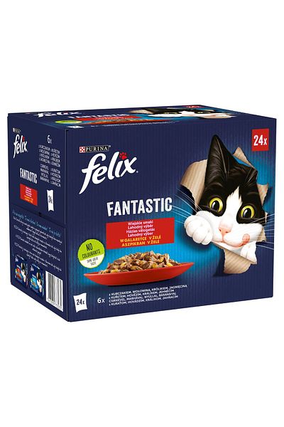 FELIX Wet cat food, Felix, 24 sachets x 85g