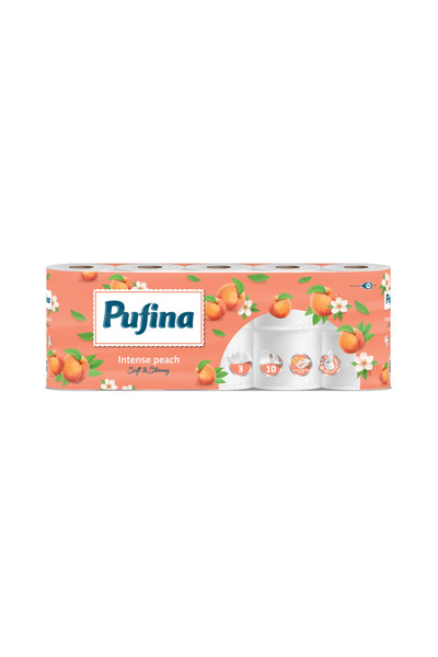 PUFINA Hartie Igienica Lux Intense Peach, 10 Role, 3 Straturi