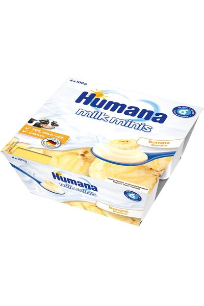 Humana Iaurt cu banane Humana, de la 6 luni, 4x100g