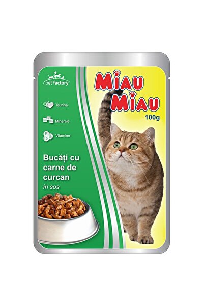 MIAU MIAU Wet cat food Miau-Miau, Turkey in sauce, 24x 100g sachet