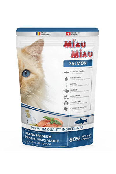 MIAU MIAU hrana uscata pentru pisici cu somon, 800g