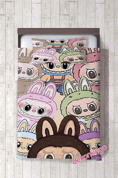 dekomingo Mixed Labubu Patterned Children's Bedding Cover