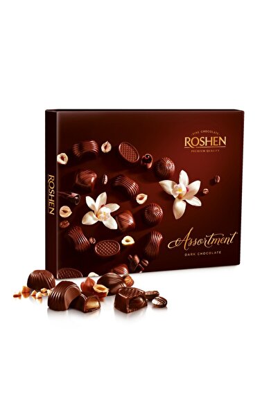 Roshen Praline asortate cu ciocolata neagra, 154 g