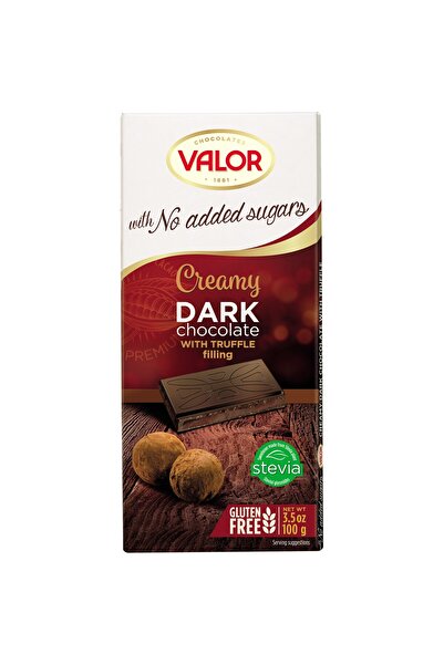 VALOR Ciocolata neagra cu crema trufe fara zahar 100g