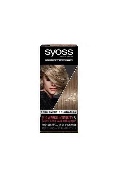 Syoss Vopsea de par permanenta Blond Rece si Cenusiu 7-5 Blond Cenusiu, 115 ml
