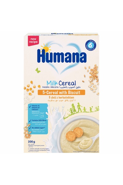 Humana Cereale cu lapte si biscuiti, 6 luni+, 200 g,