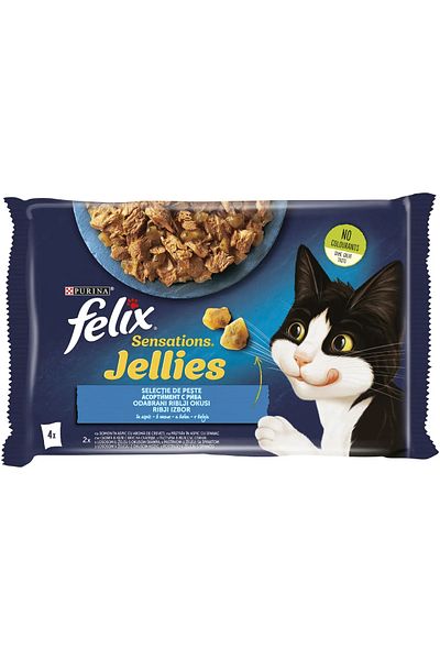 FELIX Sensations wet cat food with fish, in aspic, 4x85g