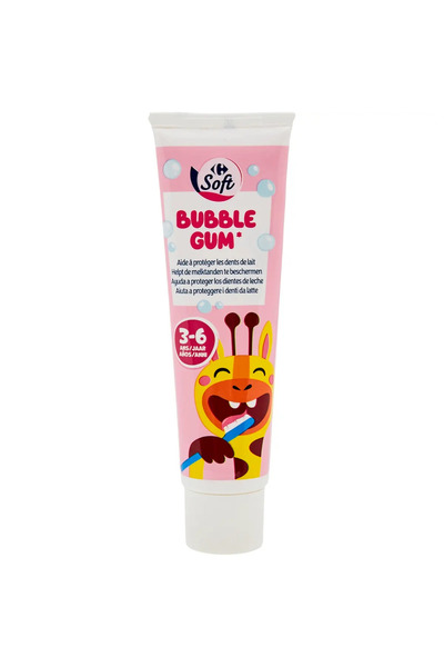 Crf Kids Pasta de dinti Carrefour, pentru copii, Bubble Gum, 3-6 ani, 50ml