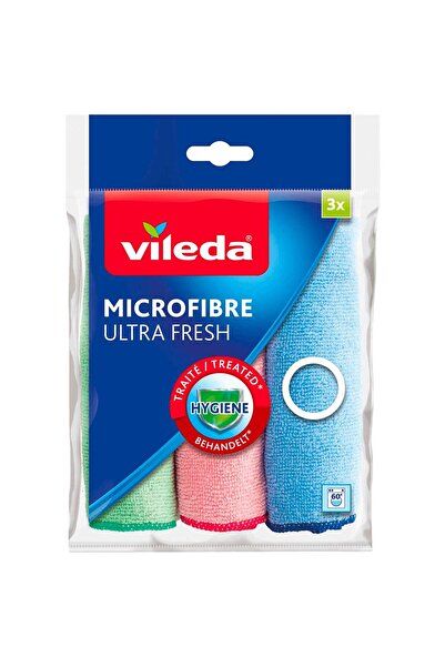 Vileda Set 3 lavete Ultrafresh, microfibra, 30x30 cm
