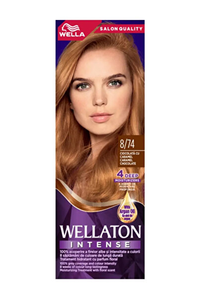 Wellaton Vopsea de par permanenta 8/74 Ciocolata cu caramel, 110ml