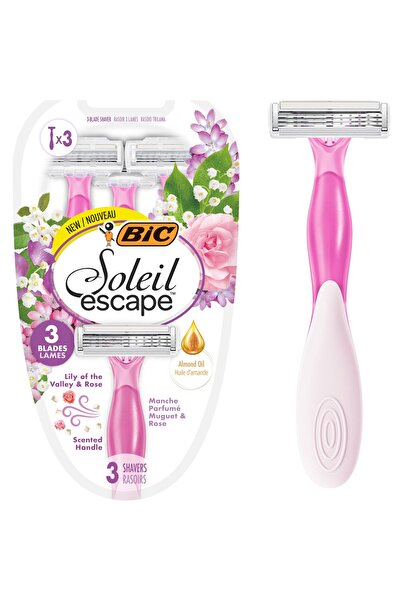 Bic Soleil Escape Summer Blossom 3-Blade Disposable Razor, 3-Pack