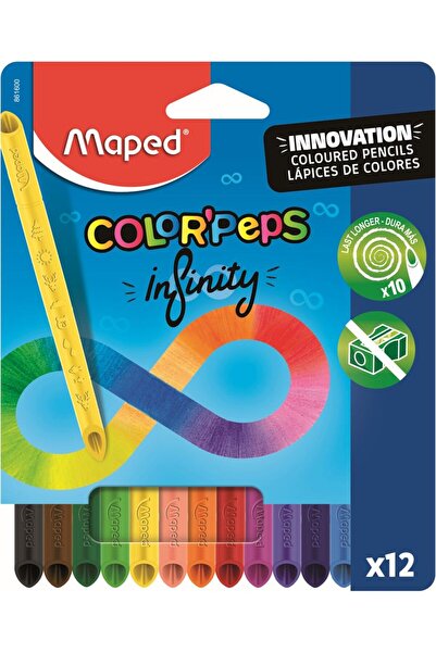 Maped Set 12 creioane colorate Color'Peps Infinity, Multicolor
