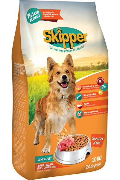 Skipper Hrana uscata pentru caini adulti cu pasare si vita, 10 kg