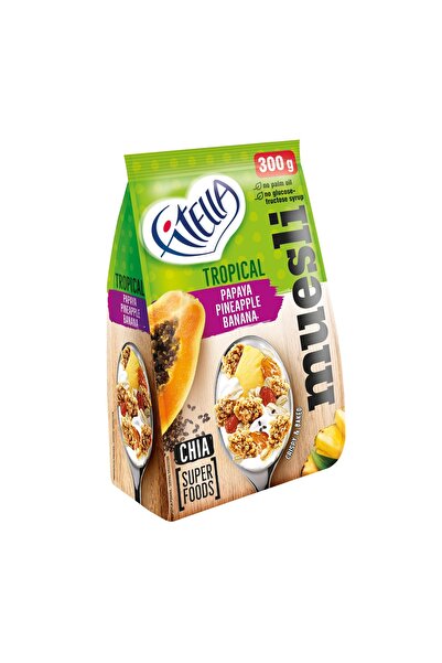 Fitella Musli muesli tropical papaya, ananas, banana si chia 300g