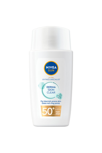 NIVEA Sun Derma Skin Clear Fluid with Niacinamide and SPF50+, 40 ml