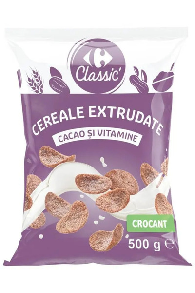Carrefour Cereale extrudate cu cacao si vitamine 500 g
