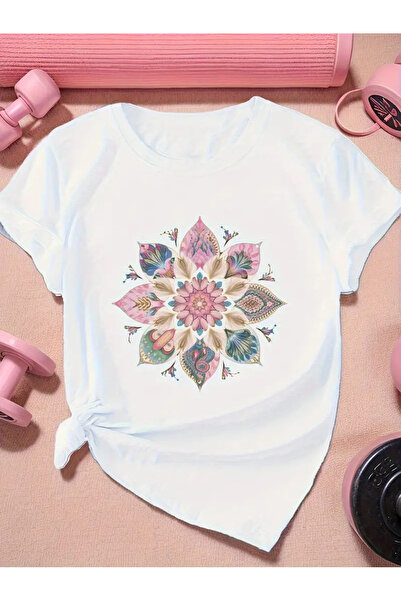 Aether تي شيرت مطبوع بأكمام قصيرة ومقاس كبير ممتاز