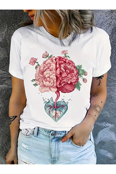 Jose Clothing تي شيرت مطبوع بأكمام قصيرة ومقاس كبير ممتاز