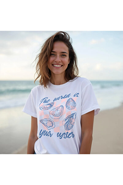 Aether تي شيرت مطبوع بأكمام قصيرة ومقاس كبير ممتاز