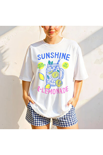 Aether تي شيرت مطبوع بأكمام قصيرة ومقاس كبير ممتاز