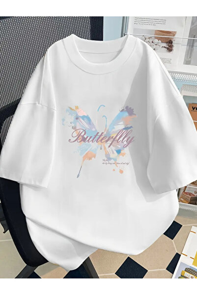 Aether تي شيرت مطبوع بأكمام قصيرة ومقاس كبير ممتاز