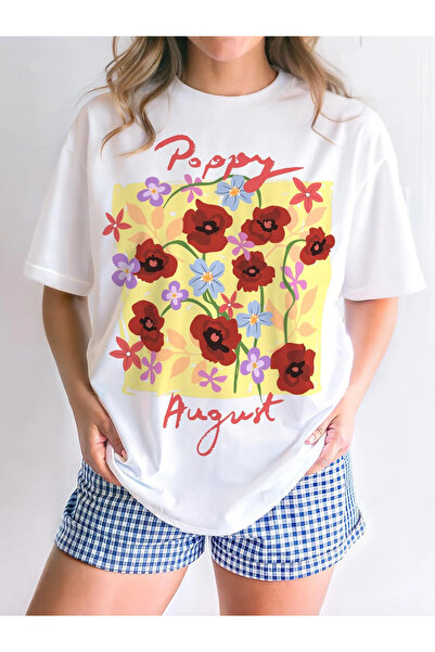 Aether تي شيرت مطبوع بأكمام قصيرة ومقاس كبير ممتاز