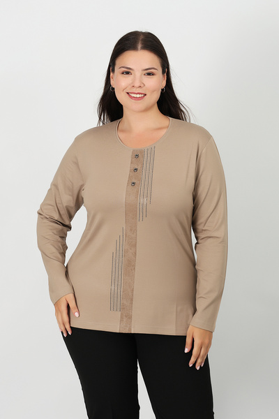 Lanze بلوزة من القطن الممشط بطبعة حجرية