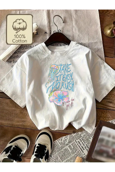 Jose Clothing تي شيرت مطبوع بأكمام قصيرة ومقاس كبير ممتاز