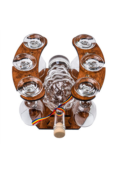 Z-Tools Set de 6 pahare de vin cu sticlă pe suport / EXT 5645