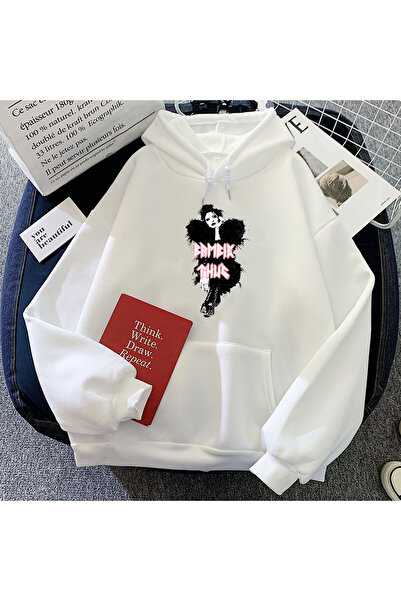 Tarzsokak بلوفرات شتوية بغطاء للرأس من White Hoodies Bambie Thug Graphic Hip Hop