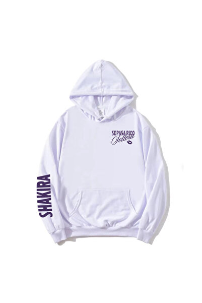 Tarzsokak Λευκό φούτερ Soltera με κουκούλα Shakira Graphic Fashion Casual u K