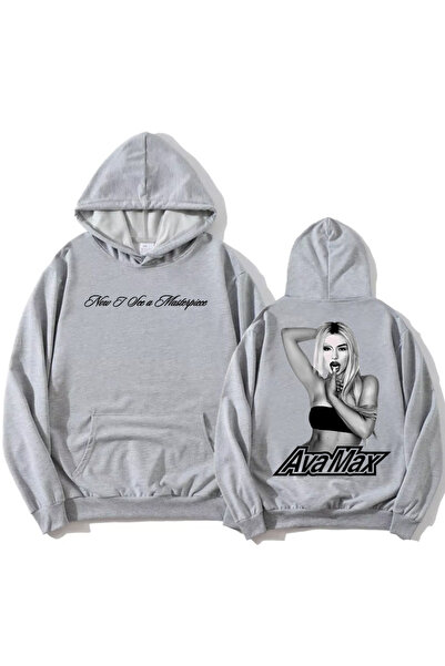 Tarzsokak Γκρι άριστο φούτερ με κουκούλα Ava Max Μην κάνετε κλικ Άλμπουμ παιχ...