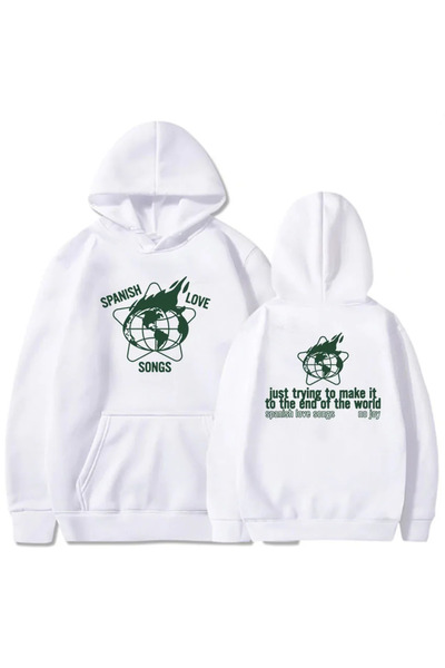 Tarzsokak هوديس بيضاء برسومات بدون فرح إسباني بدون فرح هاراجوكو لارو