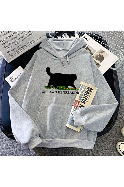 Tarzsokak Hanorace gri cu pisică amuzantă Oh Lawd o Treading i confortabil ca...