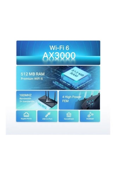 TP-LINK TP‑Link Archer AX55 (AX3000) Dual‑Band Gigabit Wi‑Fi 6 Router – Black