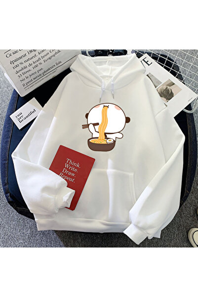 Tarzsokak Ursul panda alb din desene animate Bubu DuduHoodies Eating Ra Graph...