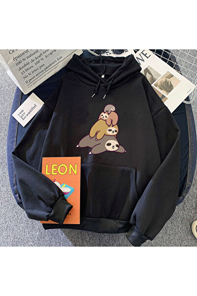 Tarzsokak Hanorace cu grafică cu raton negru, desene animate Kawai, drăguțe