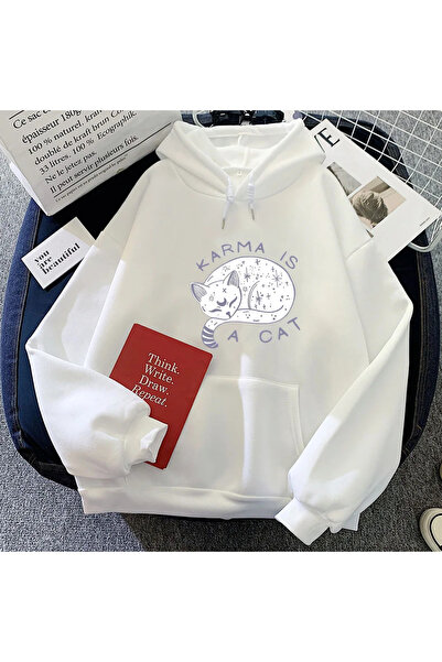 Tarzsokak هودي كاجوال للأولاد من نوع "كاديمية إراس" مع تصميم قطة 2D