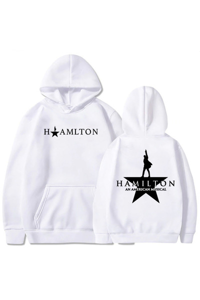 Tarzsokak Hanorac alb cu glugă, cu tematică muzicală americană Hamilton, pent...