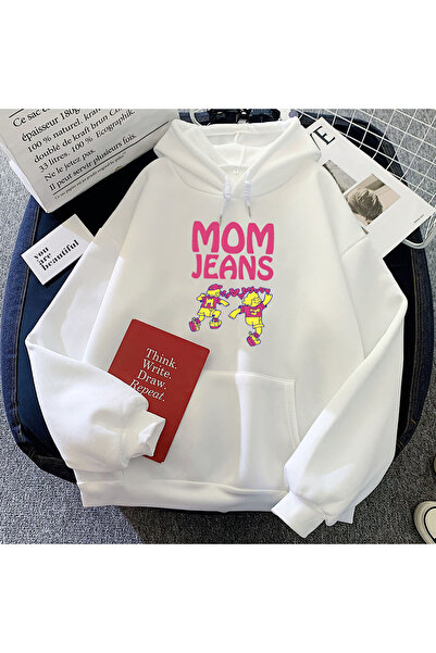 Tarzsokak Bandă de îmbrăcăminte cu grafică amuzantă albă Mom Jeans Bandă Hip ...